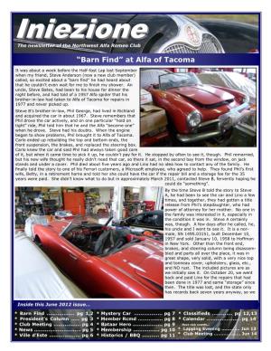 Iniezioneiniezione the Newsletter of the Northwest Alfa Romeo Club