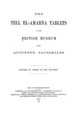 The Tell El-Amarna Tablets in the British Museum with Autotype