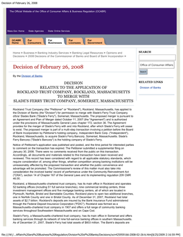 Decision of February 26, 2008