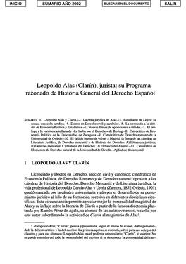 Leopoldo Alas (Clarín), Jurista: Su Programa Razonado De Historia