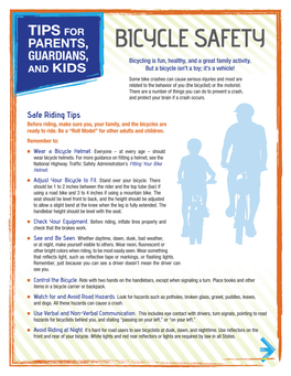 BICYCLE SAFETY GUARDIANS, Bicycling Is Fun, Healthy, and a Great Family Activity