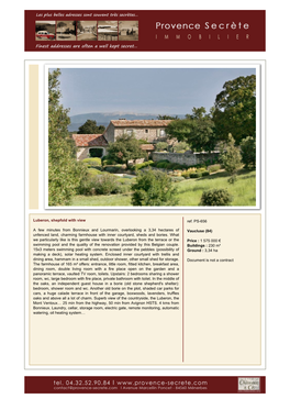 Luberon, Shepfold with View a Few Minutes from Bonnieux And