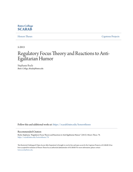 Regulatory Focus Theory and Reactions to Anti-Egalitarian Humor" (2013)