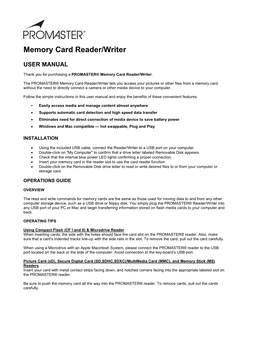 Memory Card Reader/Writer