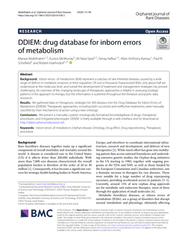 Drug Database for Inborn Errors of Metabolism