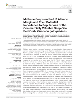Methane Seeps on the US Atlantic Margin and Their Potential Importance to Populations of the Commercially Valuable Deep-Sea Red Crab, Chaceon Quinquedens