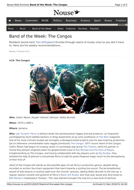 Band of the Week: the Congos | Nouse