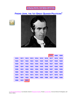 John Greenleaf Whittier Was Distantly Related to Benjamin Franklin, Friend Lucretia Mott, Octavius Brooks Frothingham, and Henry Adams