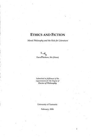 Ethics and Fiction : Moral Philosophy and the Role for Literature