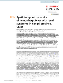 Spatiotemporal Dynamics of Hemorrhagic Fever with Renal