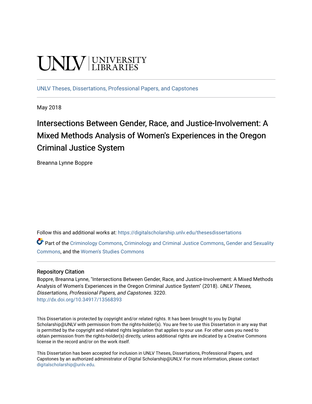 Intersections Between Gender, Race, and Justice-Involvement: a Mixed Methods Analysis of Women's Experiences in the Oregon Criminal Justice System