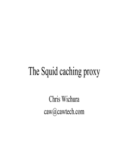 The Squid Caching Proxy