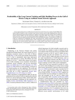 Predictability of the Loop Current Variation and Eddy Shedding Process in the Gulf of Mexico Using an Artiﬁcial Neural Network Approach