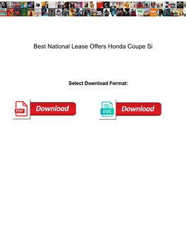 Best National Lease Offers Honda Coupe Si