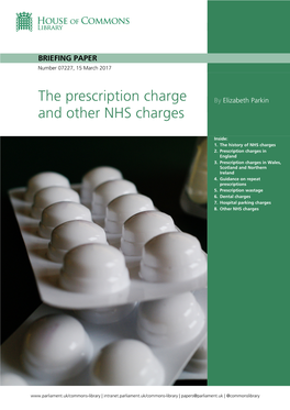 The Prescription Charge and Other NHS Charges