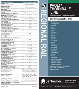 Paoli/Thorndale Line PDF Schedule