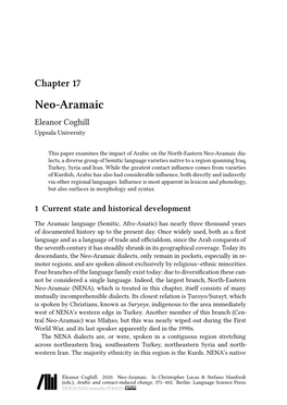 Chapter 17 Neo-Aramaic Eleanor Coghill Uppsala University