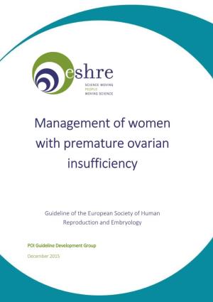 Management of Women with Premature Ovarian Insufficiency