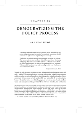 Democratizing the Policy Process