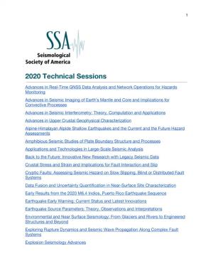 2020 Technical Sessions