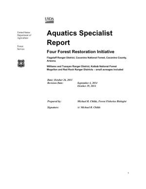 Aquatics Specialist Report