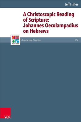 Johannes Oecolampadius on Hebrews