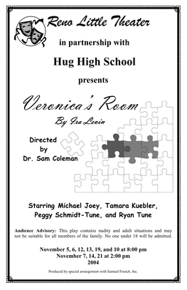 Veronica's Room Opened on October 25, 1973 at the Music Box Theatre on Broadway with a Cast That Included Eileen Heckart and Arthur Kennedy