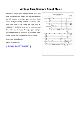 Sheet Music of Amigos Para Siempre You Need to Signup, Download Music Sheet Notes in Pdf Format Also Available for Offline Reading