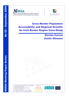 Cross-Border Population Accessibility and Regional Growth: an Irish Border Region Case-Study
