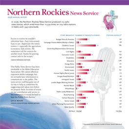 Northern Rockiesnews Service