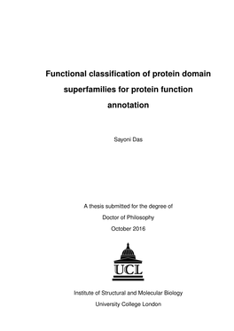 Functional Classification of Protein Domain Superfamilies for Protein