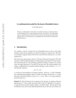 A Combinatorial Model for the Known Bousfield Classes