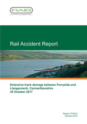 Extensive Track Damage Between Ferryside and Llangennech, Carmarthenshire 30 October 2017