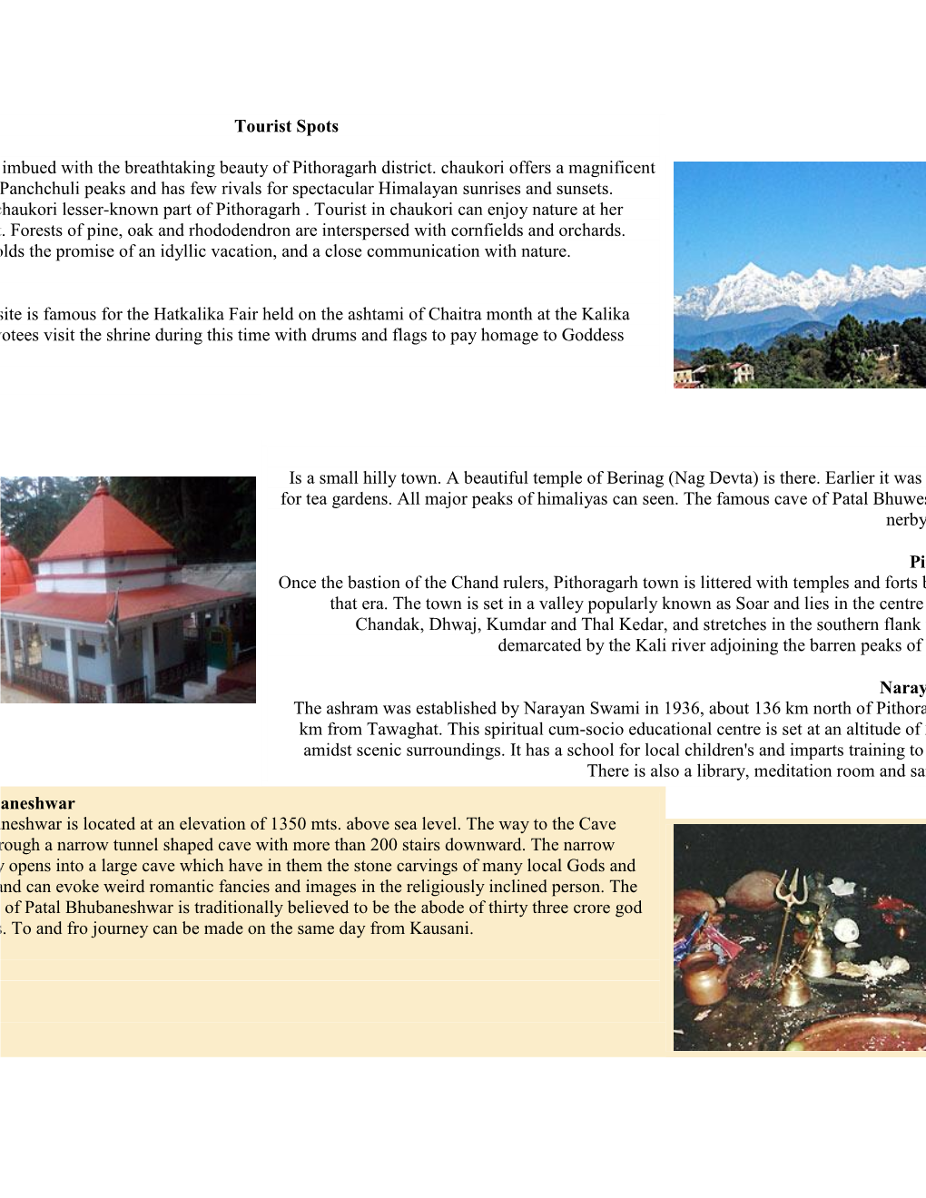 Tourist Spots Chaukori Chaukori Is Imbued with the Breathtaking Beauty of Pithoragarh District