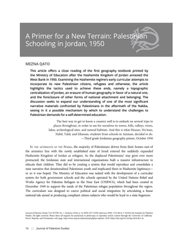 Palestinian Schooling in Jordan, 1950