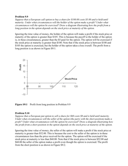 Problem 9.9 Suppose That a European Call Option to Buy a Share for $100.00 Costs $5.00 and Is Held Until Maturity