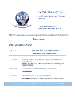Embnet Conference 2020 Programme