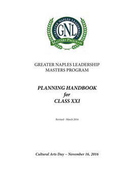 PLANNING HANDBOOK for CLASS XXI