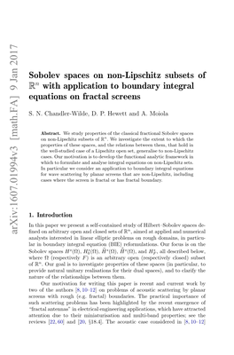 Sobolev Spaces on Subsets of Rn (Via E.G