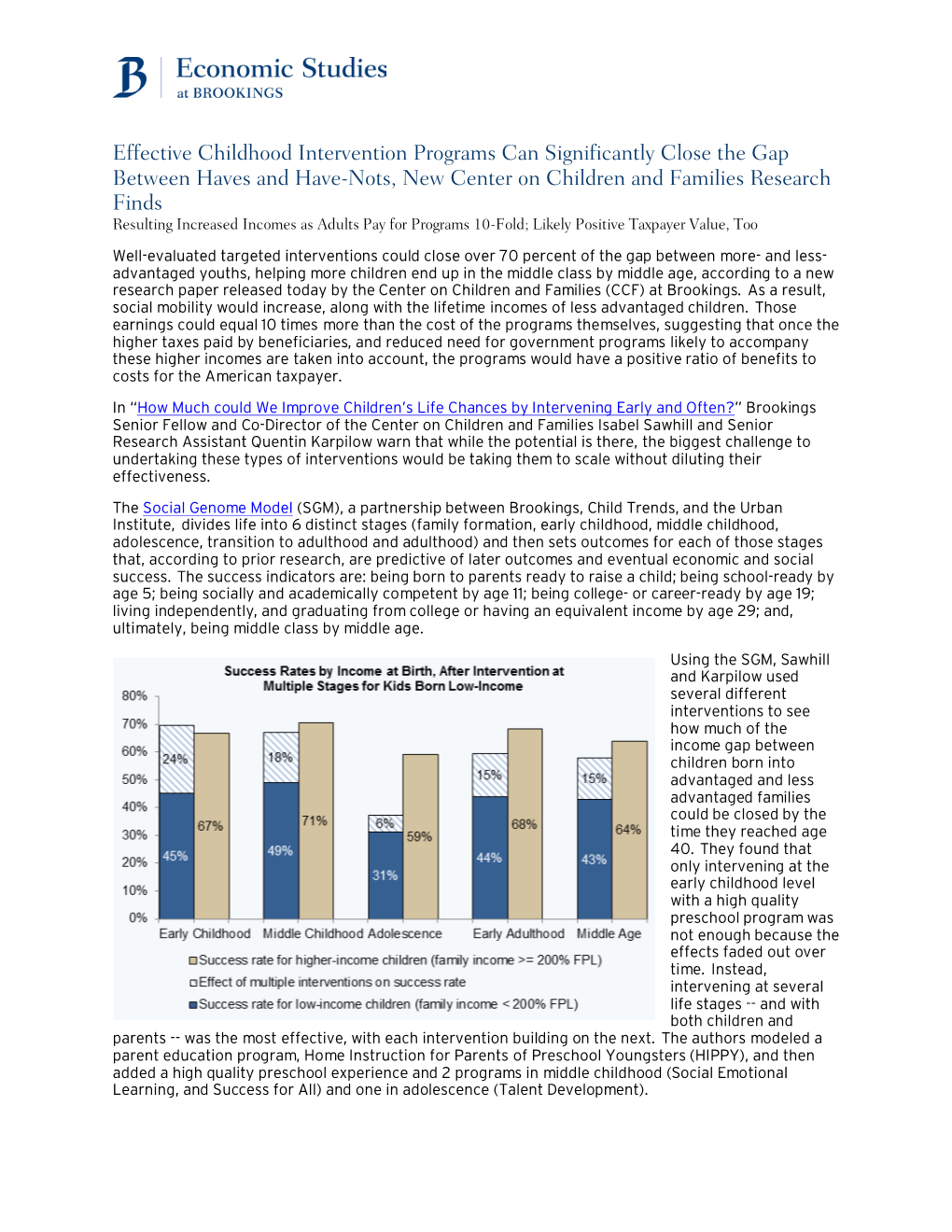 Effective Childhood Intervention Programs Can Significantly Close