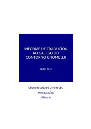 Informe Tradución Ao Galego Do Contorno GNOME 3.0