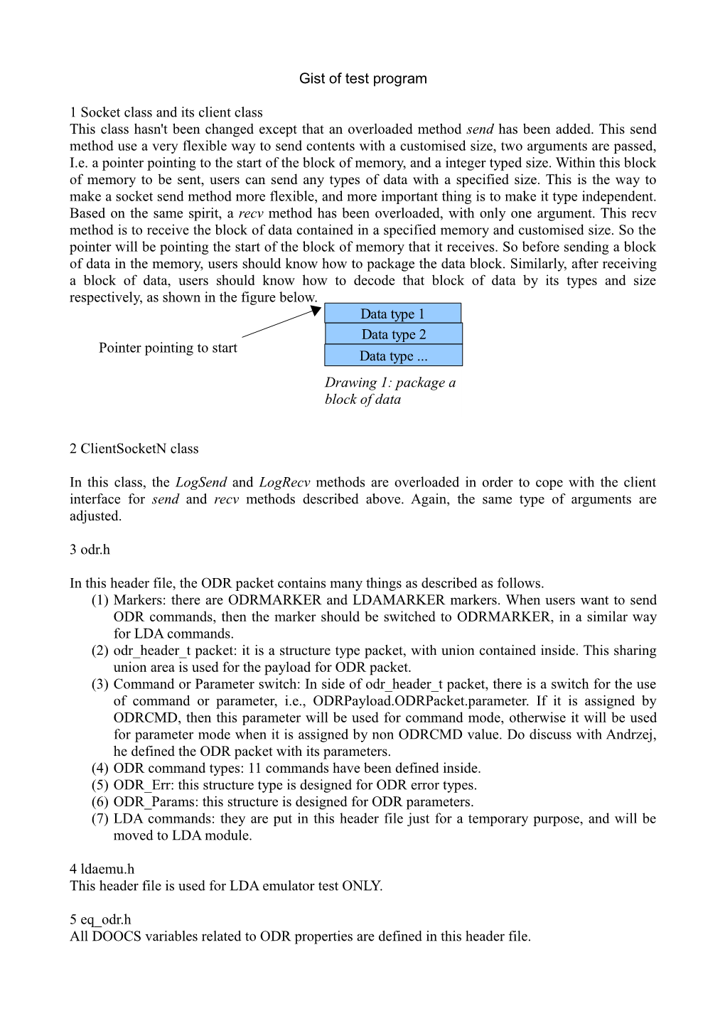 Gist of Test Program 1 Socket Class and Its Client Class This Class Hasn't