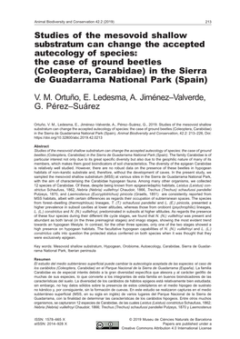 Studies of the Mesovoid Shallow Substratum Can Change the Accepted Autecology of Species: the Case of Ground Beetles (Coleopter