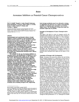 Aromatase Inhibitors As Potential Cancer Chemopreventives