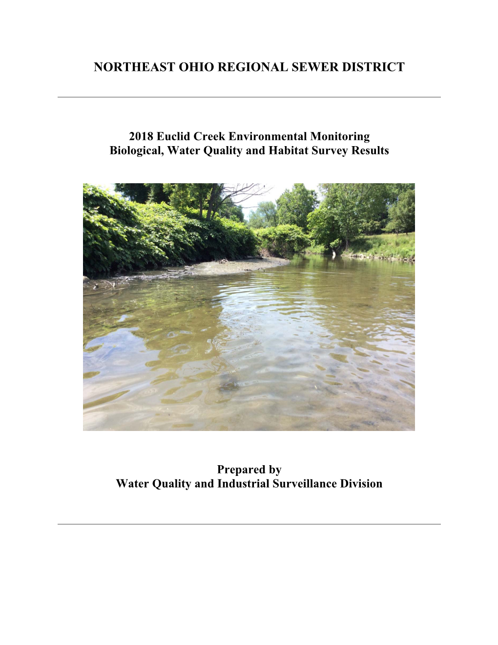 Northeast Ohio Regional Sewer District – Euclid Creek Report