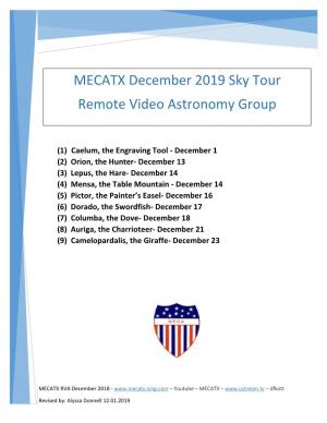 MECATX December 2019 Sky Tour Remote Video Astronomy Group