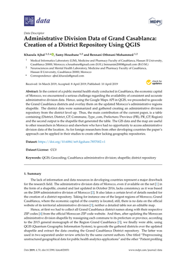 Administrative Division Data of Grand Casablanca: Creation of a District Repository Using QGIS