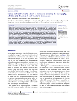 Exploring the Topography, Activities and Dynamics of Early Medieval