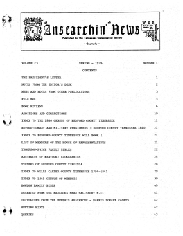 Volume 23 Spring - 1976 Contents