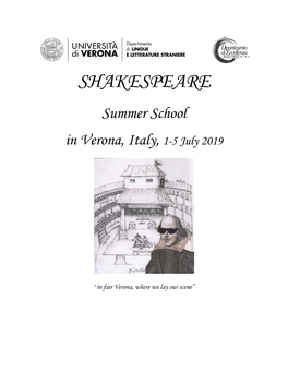SHAKESPEARE Summer School in Verona, Italy, 1-5 July 2019